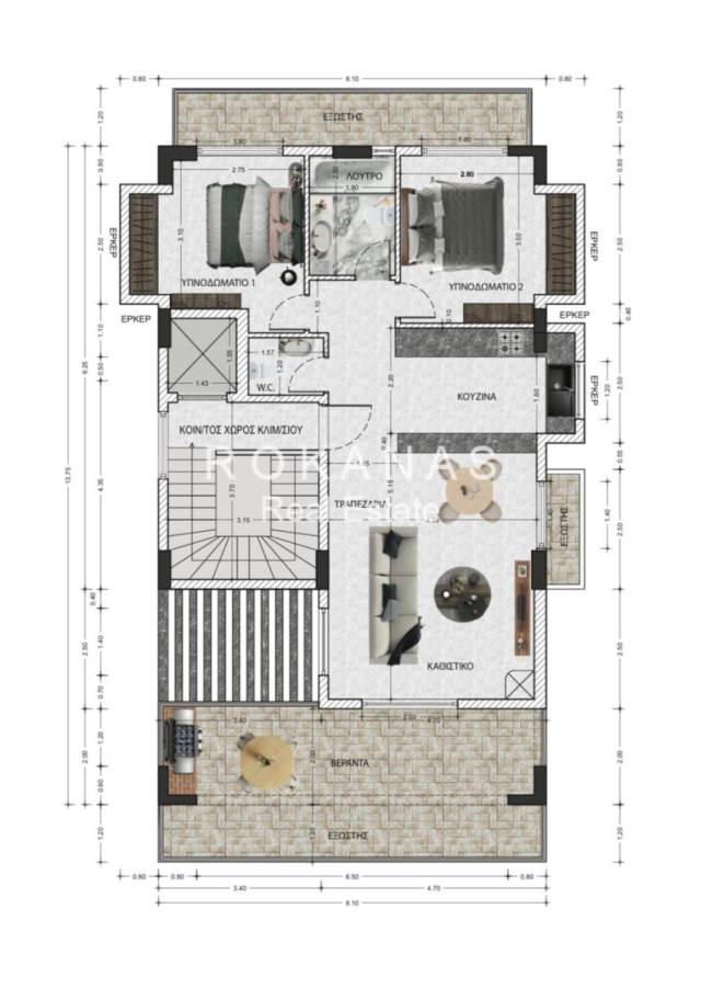 (For Sale) Residential Floor Apartment || Athens South/Argyroupoli - 78 Sq.m, 2 Bedrooms, 380.000€ 