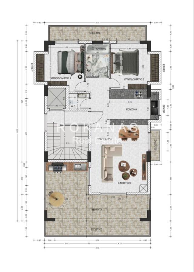 (For Sale) Residential Floor Apartment || Athens South/Argyroupoli - 78 Sq.m, 2 Bedrooms, 285.000€ 